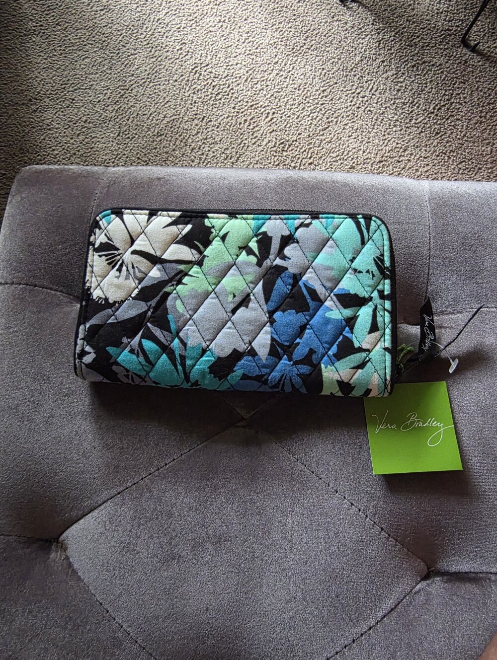 vera bradley accordion wallet camofloral nwt